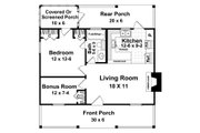 Cabin Style House Plan - 1 Beds 1 Baths 600 Sq/Ft Plan #21-108 