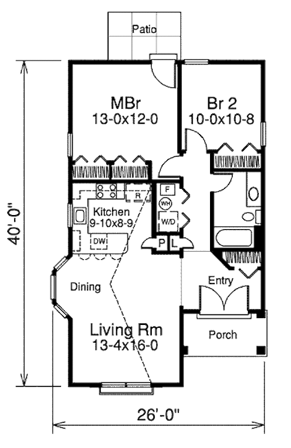 Cottage Floor Plan - Main Floor Plan #57-380