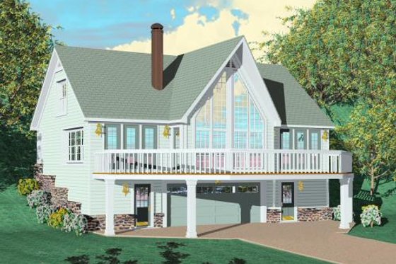 Exterior - Front Elevation House Plan #81-170 - 3 bed, 3 bath