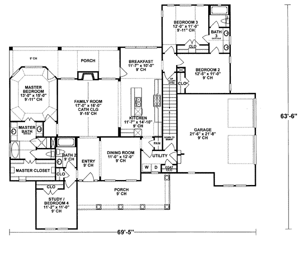Home Plan - Traditional Floor Plan - Main Floor Plan #20-684