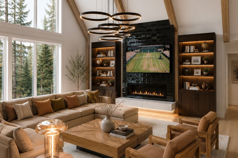 Home Plan - Interior - Family Room for European House Plan #928-16 - 4 bed, 3.5 bath