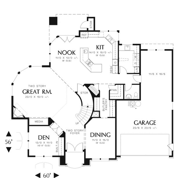 Home Plan - European Floor Plan - Main Floor Plan #48-546