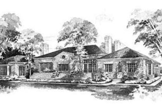 Exterior - Rear Elevation for Colonial House Plan #72-207 - 4 bed, 3.5 bath
