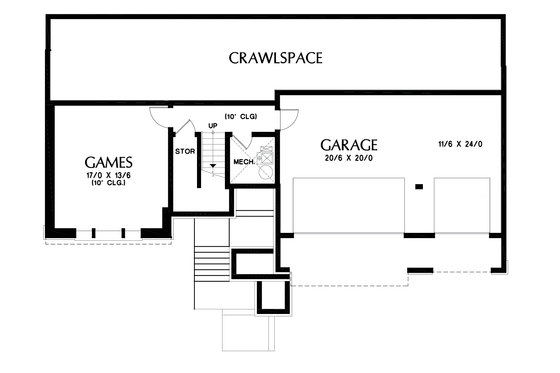 Floor Plan - Lower Floor for Contemporary House Plan #48-680 - 3 bed, 2.5 bath