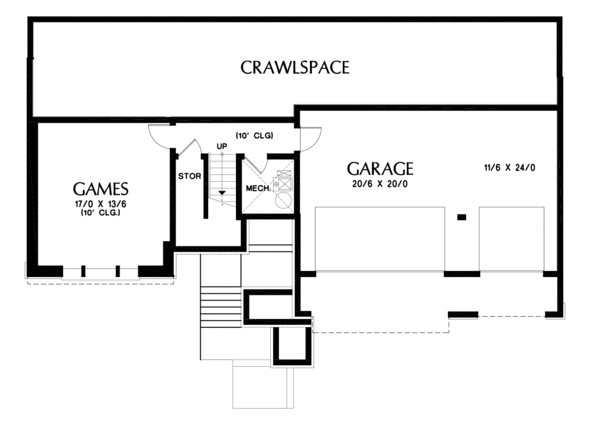 Dream House Plan - Contemporary Floor Plan - Lower Floor Plan #48-680