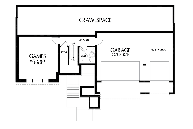 Architectural House Design - Floor Plan - Lower Floor for Contemporary House Plan #48-680 - 3 bed, 2.5 bath