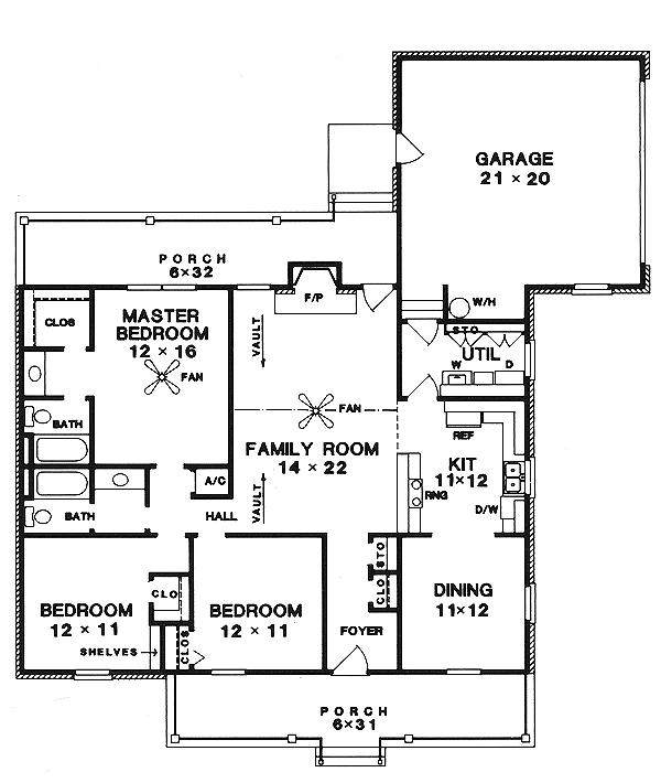 Architectural House Design - Victorian Floor Plan - Main Floor Plan #14-131