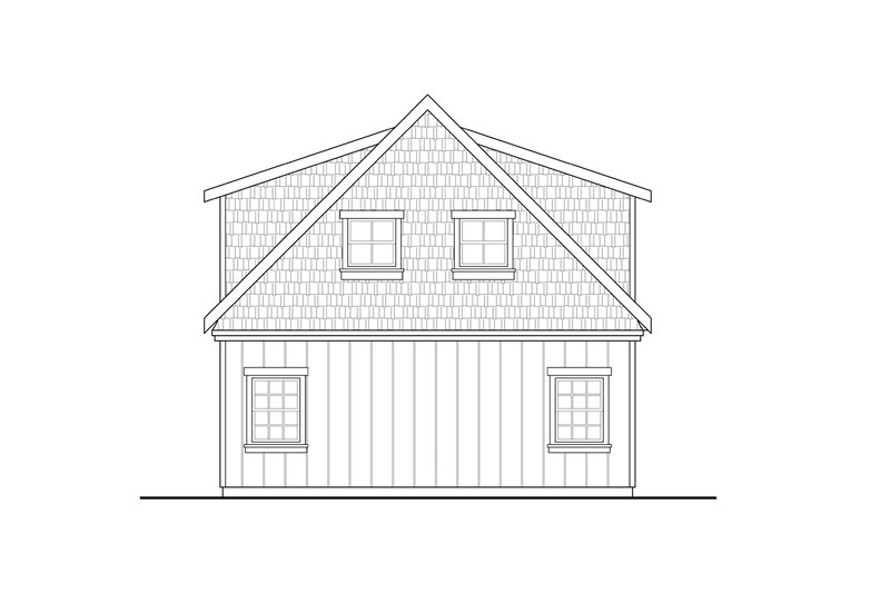 Architectural House Design - Exterior - Rear Elevation for Craftsman House Plan #124-1326, 1 bath