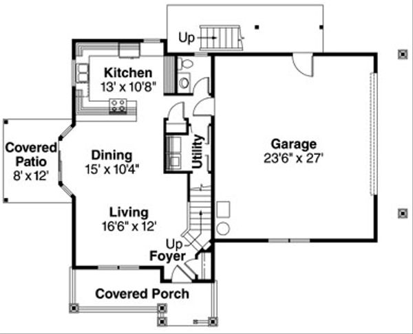 Home Plan - Craftsman Floor Plan - Main Floor Plan #124-623