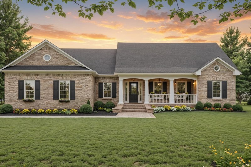 Architectural House Design - Exterior - Front Elevation 2 for Country House Plan #21-609 - 3 bed, 2 bath