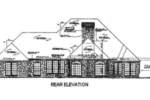 Exterior - Rear Elevation for European House Plan #310-557 - 4 bed, 3.5 bath