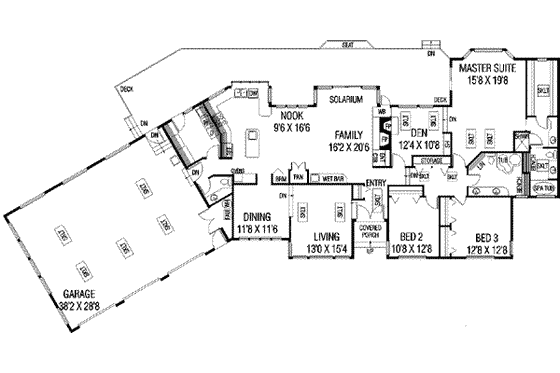 Floor Plan - Main Floor for Contemporary House Plan #60-334 - 4 bed, 2.5 bath