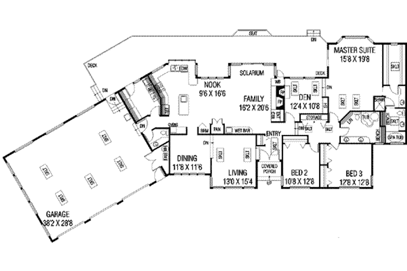 House Plan Design - Floor Plan - Main Floor for Contemporary House Plan #60-334 - 4 bed, 2.5 bath