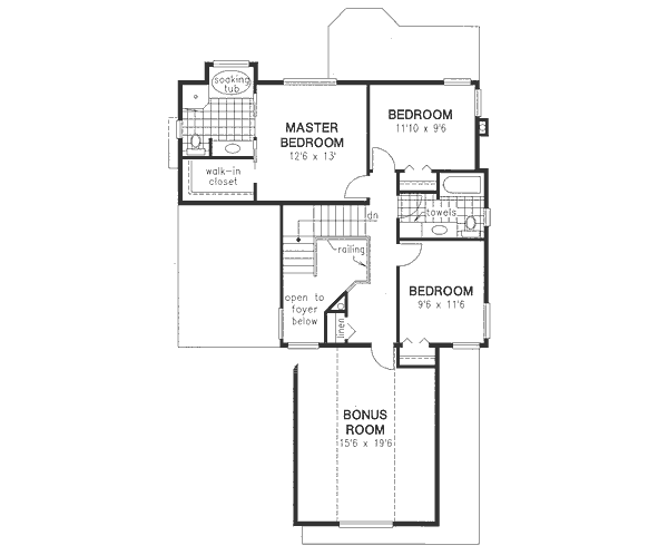 House Blueprint - European Floor Plan - Upper Floor Plan #18-9180