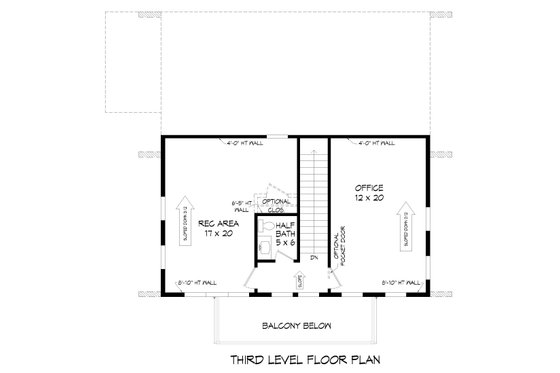 Floor Plan - Upper Floor 1 for Contemporary House Plan #932-502 - 3 bed, 3.5 bath