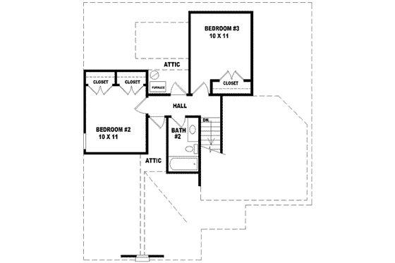 Floor Plan - Upper Floor for Traditional House Plan #81-676 - 3 bed, 2.5 bath