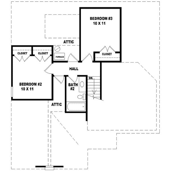 Floor Plan - Upper Floor for Traditional House Plan #81-676 - 3 bed, 2.5 bath