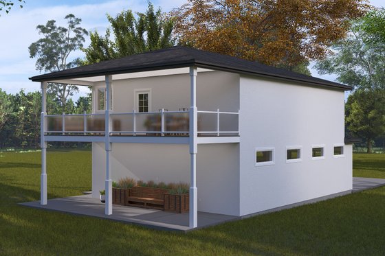 Exterior - Rear Elevation 1 for Craftsman House Plan #1060-327 - 2 bed, 2 bath