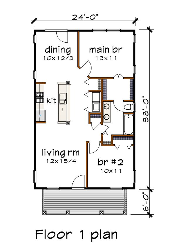 Cottage Floor Plan - Main Floor Plan #79-111