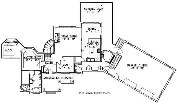 Architectural House Design - Bungalow Floor Plan - Main Floor Plan #117-518