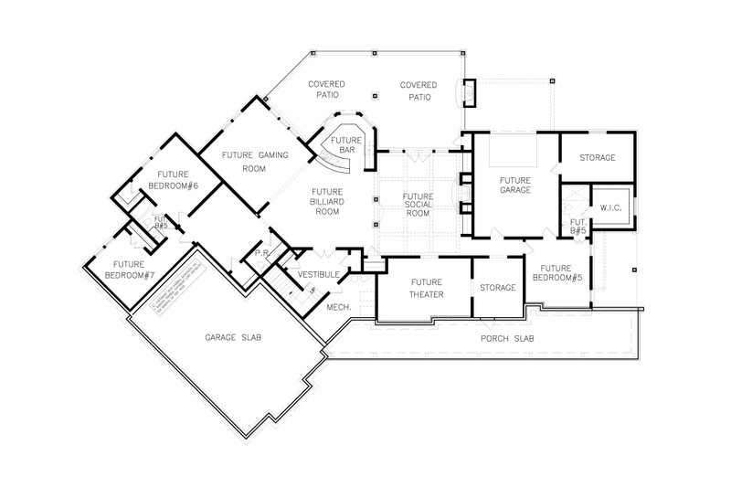 Dream House Plan - Floor Plan - Lower Floor for Farmhouse House Plan #54-390 - 4 bed, 4.5 bath