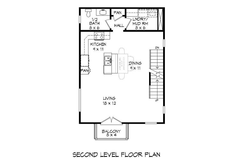 House Blueprint - Floor Plan - Upper Floor for Contemporary House Plan #932-127 - 2 bed, 2.5 bath