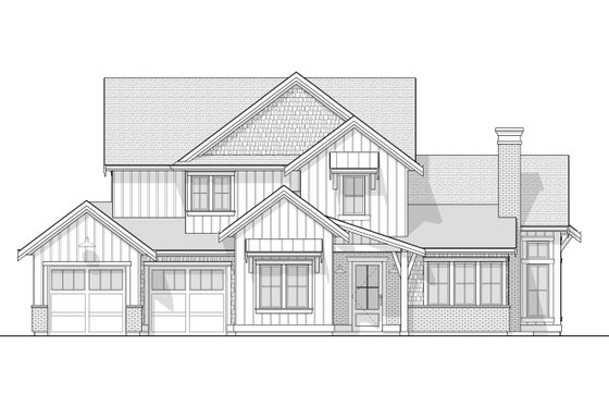 Exterior - Front Elevation 4 for Farmhouse House Plan #1114-71 - 4 bed, 3.5 bath