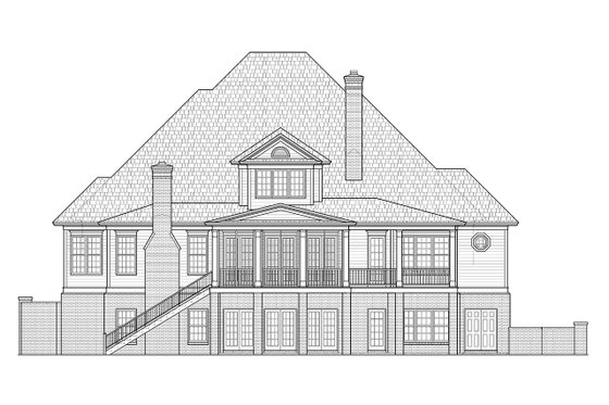 Exterior - Front Elevation 6 for Colonial House Plan #1054-29 - 4 bed, 3.5 bath