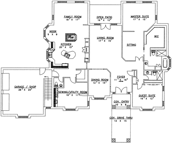 Home Plan - Traditional Floor Plan - Main Floor Plan #117-173