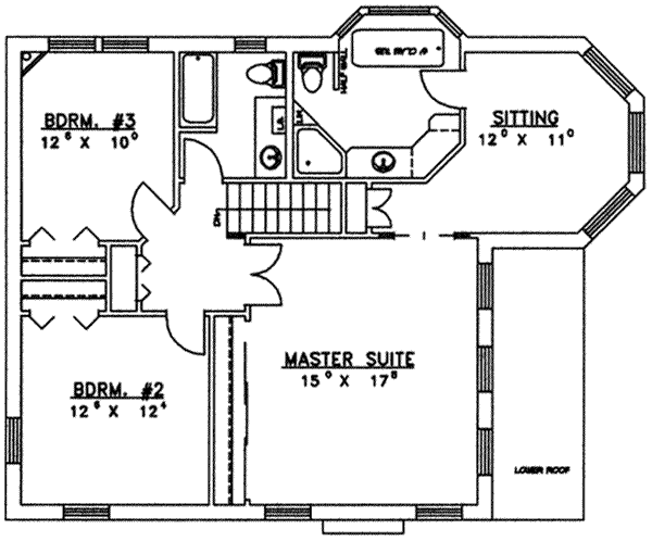 Dream House Plan - Country Floor Plan - Upper Floor Plan #117-176