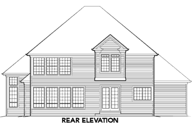 Home Plan - Exterior - Rear Elevation for European House Plan #48-386 - 3 bed, 2.5 bath