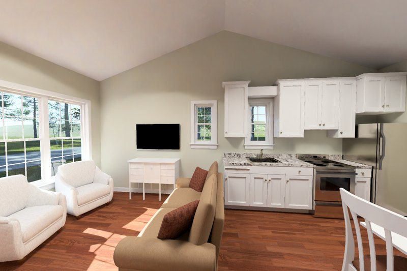 House Blueprint - Interior - Family Room 1 for Cottage House Plan #513-2450 - 2 bed, 1 bath