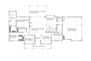 Floor Plan - Main Floor for Farmhouse House Plan #935-30 - 4 bed, 3 bath