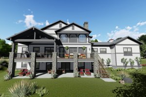 Exterior - Rear Elevation for Craftsman House Plan #1069-13 - 5 bed, 4.5 bath