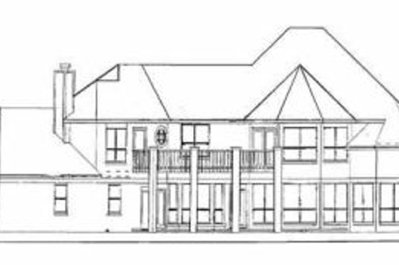 Exterior - Rear Elevation for European House Plan #52-161 - 4 bed, 3.5 bath