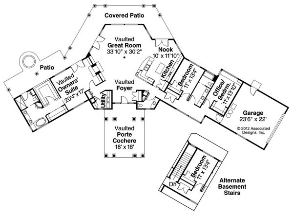 Architectural House Design - Ranch Floor Plan - Main Floor Plan #124-575