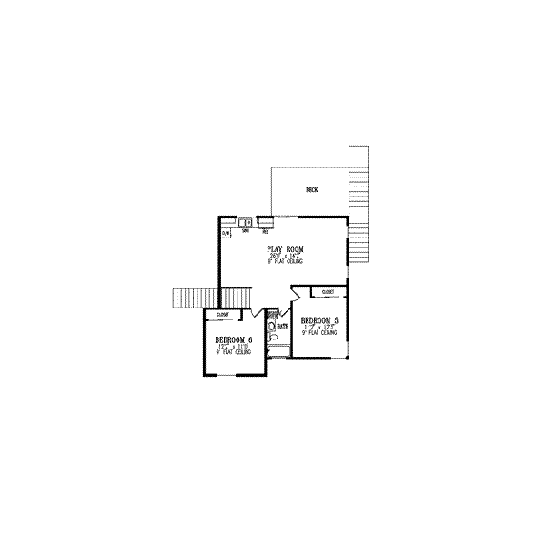 Adobe / Southwestern Floor Plan - Upper Floor Plan #1-926