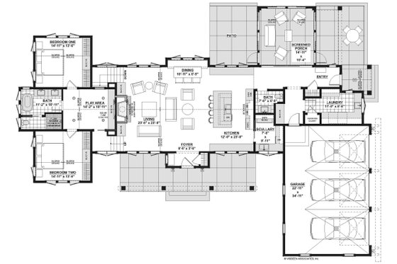 Floor Plan - Main Floor for Farmhouse House Plan #928-338 - 3 bed, 2.5 bath