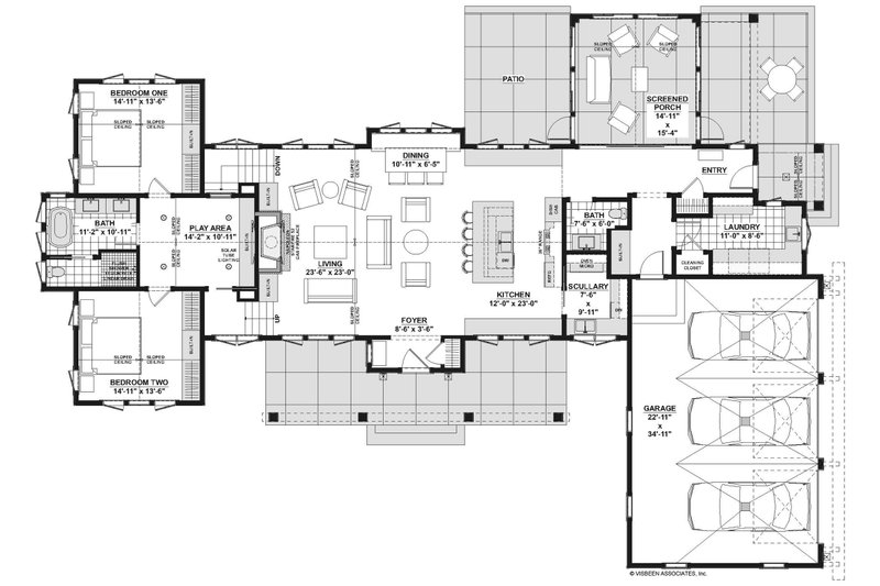 Home Plan - Floor Plan - Main Floor for Farmhouse House Plan #928-338 - 3 bed, 2.5 bath