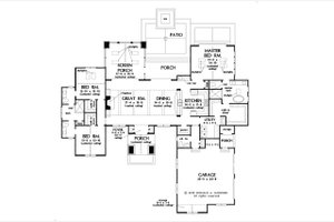 Floor Plan - Main Floor for Ranch House Plan #929-1148 - 3 bed, 2.5 bath