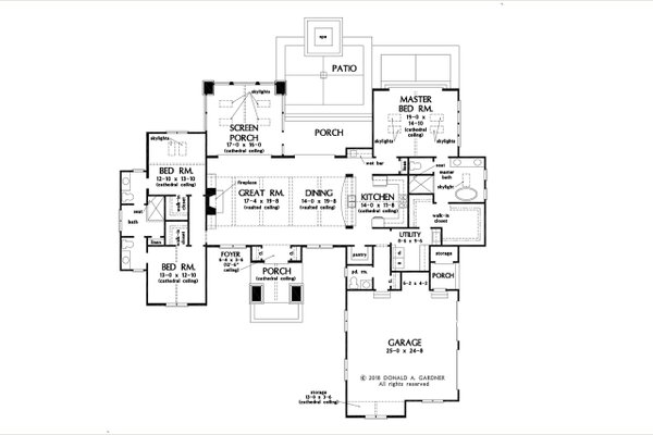 Ranch Floor Plan - Main Floor Plan #929-1148