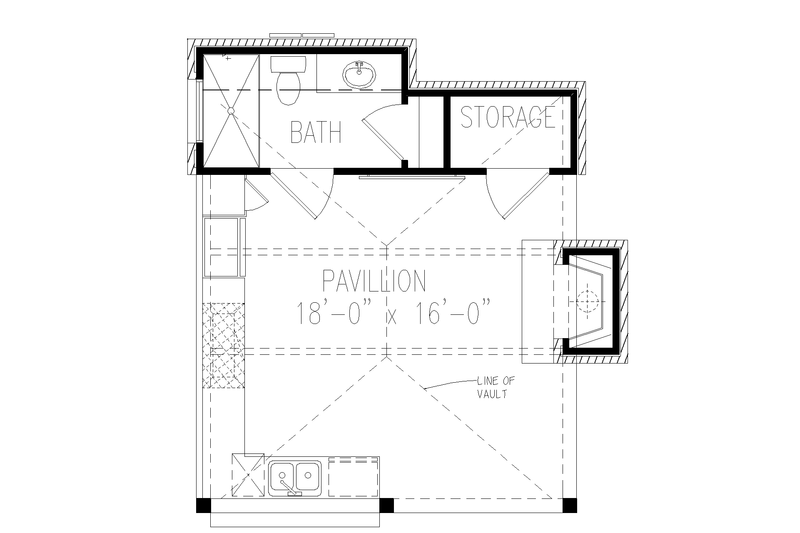 Dream House Plan - Floor Plan - Main Floor for Craftsman House Plan #54-584, 1 bath