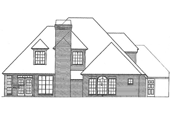 Exterior - Rear Elevation for European House Plan #310-723 - 4 bed, 3.5 bath