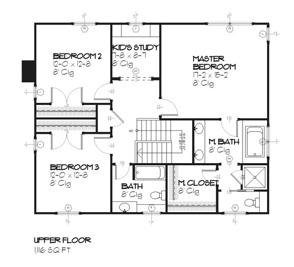Farmhouse Floor Plan - Upper Floor Plan #901-29