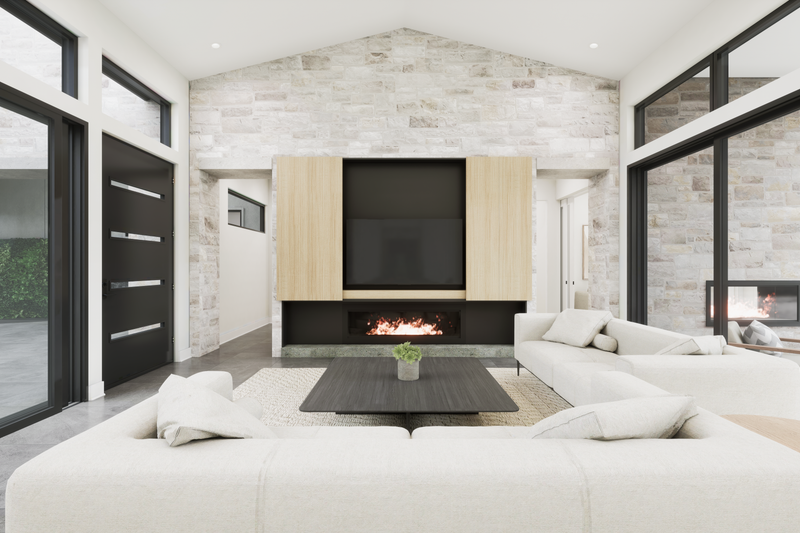 House Blueprint - Interior - Family Room 2 for Modern House Plan #1087-1 - 4 bed, 3.5 bath