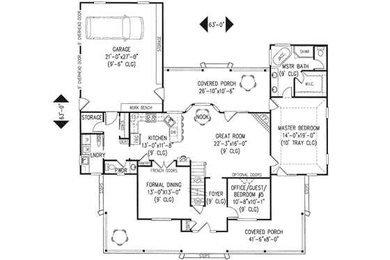 Floor Plan - Main Floor for Country House Plan #11-216 - 5 bed, 2.5 bath