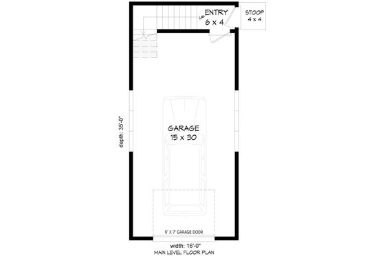 Floor Plan - Main Floor for Country House Plan #932-979, 0 bath
