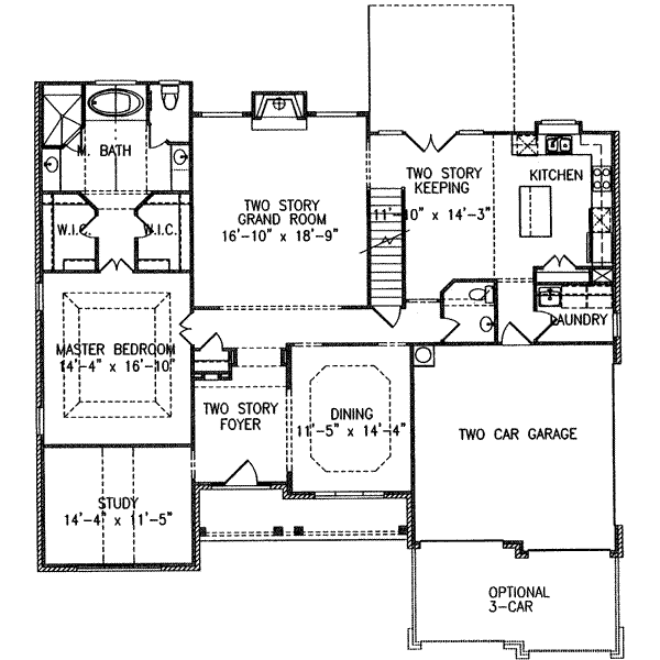 Architectural House Design - Traditional Floor Plan - Main Floor Plan #54-164
