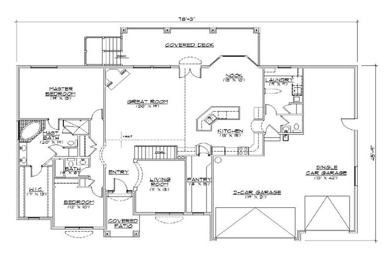 House Plan Design - Floor Plan - Main Floor for Traditional House Plan #5-268 - 6 bed, 4.5 bath