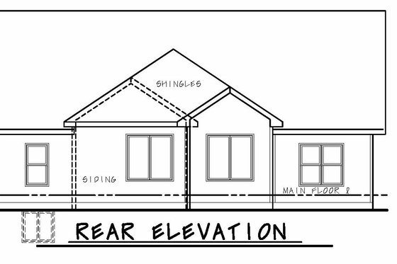 Exterior - Front Elevation 6 for Craftsman House Plan #20-2323 - 3 bed, 2 bath